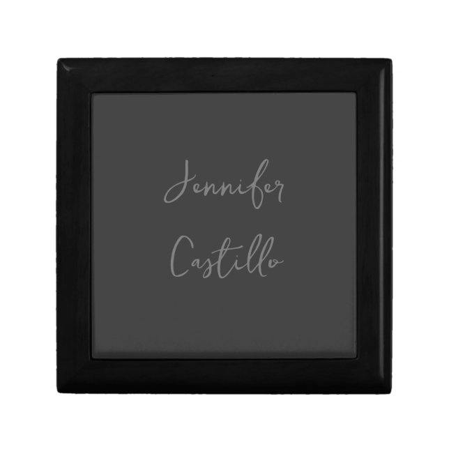 Plain Grey Minimalist Modern Calligraphy Gift Box (Front)