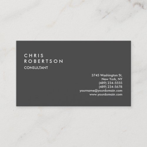 Plain Grey Modern Creative Business Card