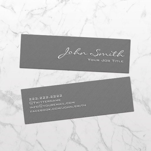 Customizable Plain Grey Wall Texture Mini Business Card