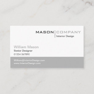 Plain Grey & White Stylish Business Card