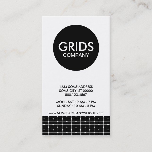plain grids company business card (Front)