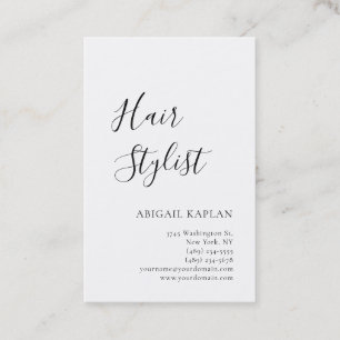 Plain Hair Stylist Modern Minimalist Elegant Business Card
