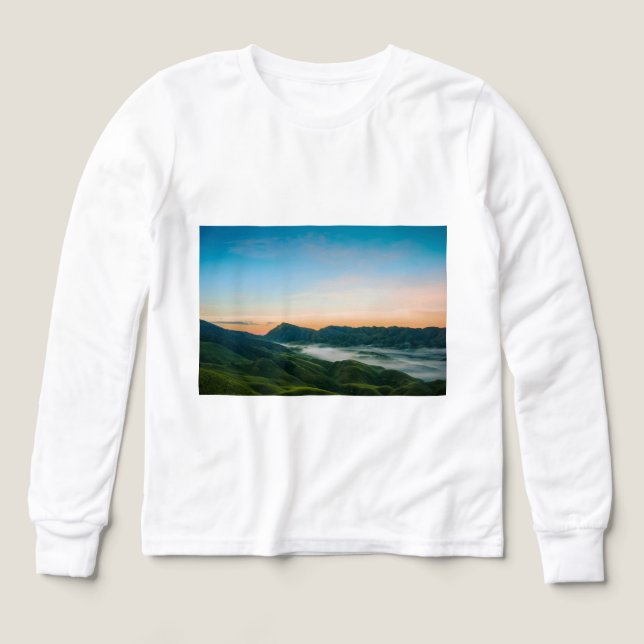 Plain Heather Gray Long Sleeve T-Shirt – Soft Crew Tri-Blend Shirts (Design Front)