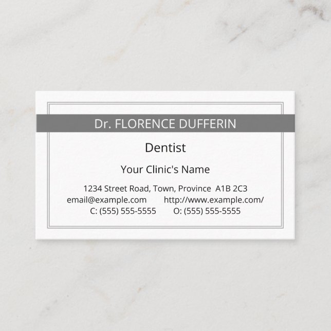 Plain & Humble Medical Professional Business Card (Front)