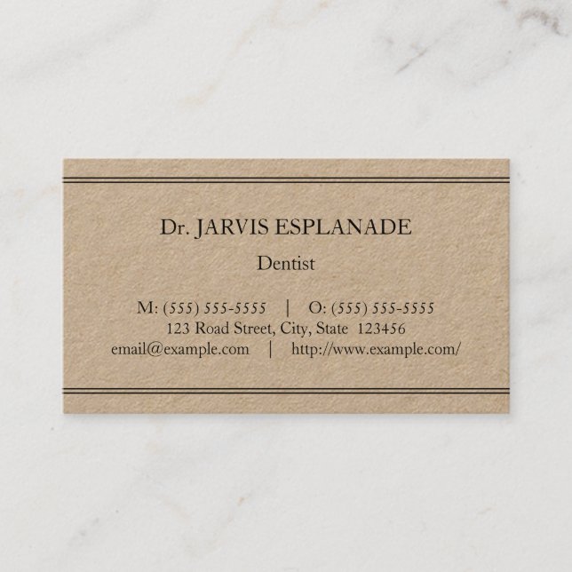 Plain, Humble, Medical Specialist Business Card (Front)
