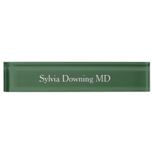 Plain Hunter Green Name and Title Plate