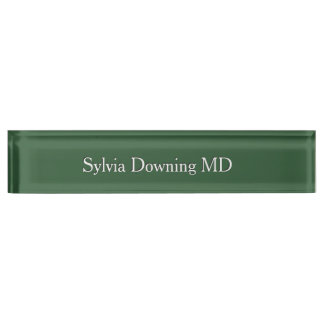 Plain Hunter Green Name and Title Plate