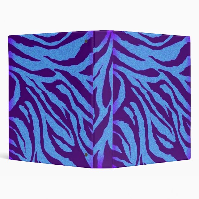 Plain Indigo/Blue Zebra Print Binder (Background)