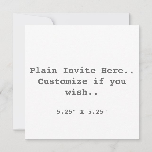 Plain Invite.. Invitation (Front)