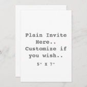 Plain Invite.. Invitation (Front/Back)