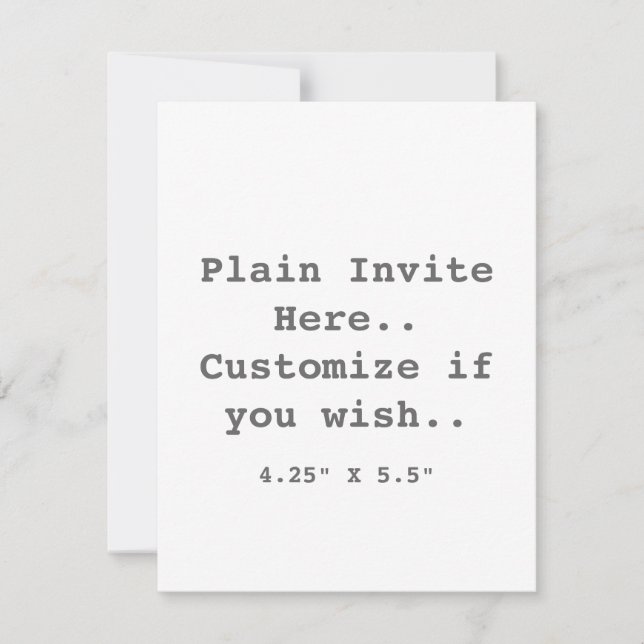 Plain Invite.. Invitation (Front)