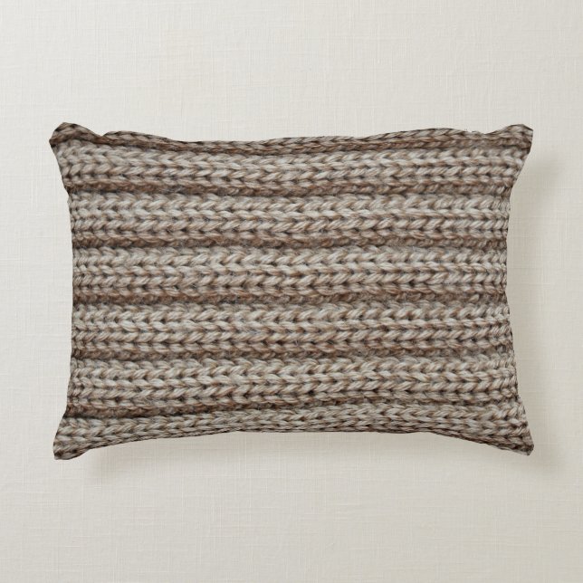 Plain knitted fabric, brown texture. accent pillow (Front)