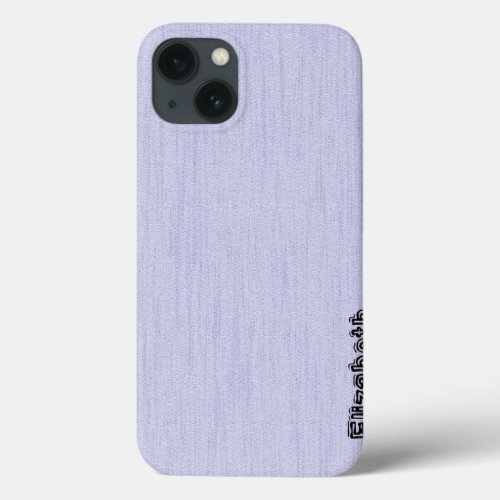 Plain Lavender Mist with Wood Grain Monogram iPhone 13 Case
