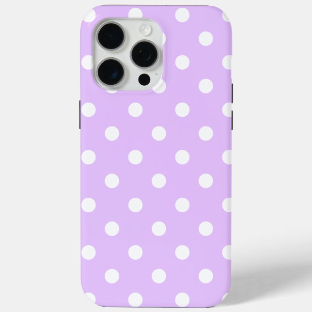 Plain Lavender With Lovely White Polka Dots Case-Mate iPhone Case (Back)