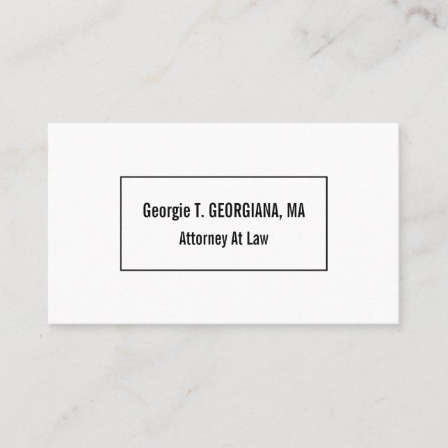 Plain, Law Professional Business Card (Front)