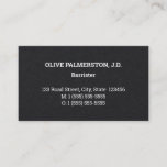 [ Thumbnail: Plain, Law Professional Business Card ]