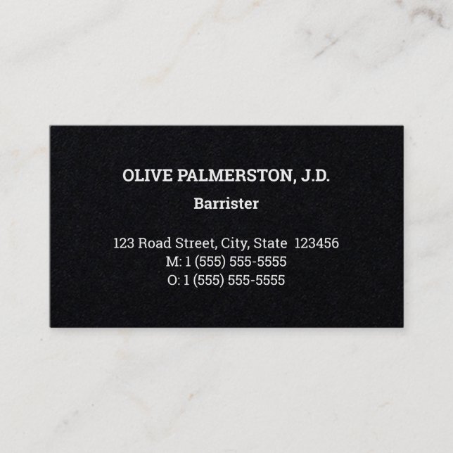 Plain, Law Professional Business Card (Front)