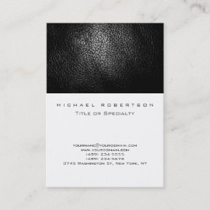 Plain Leather Effect White Cute Business Card