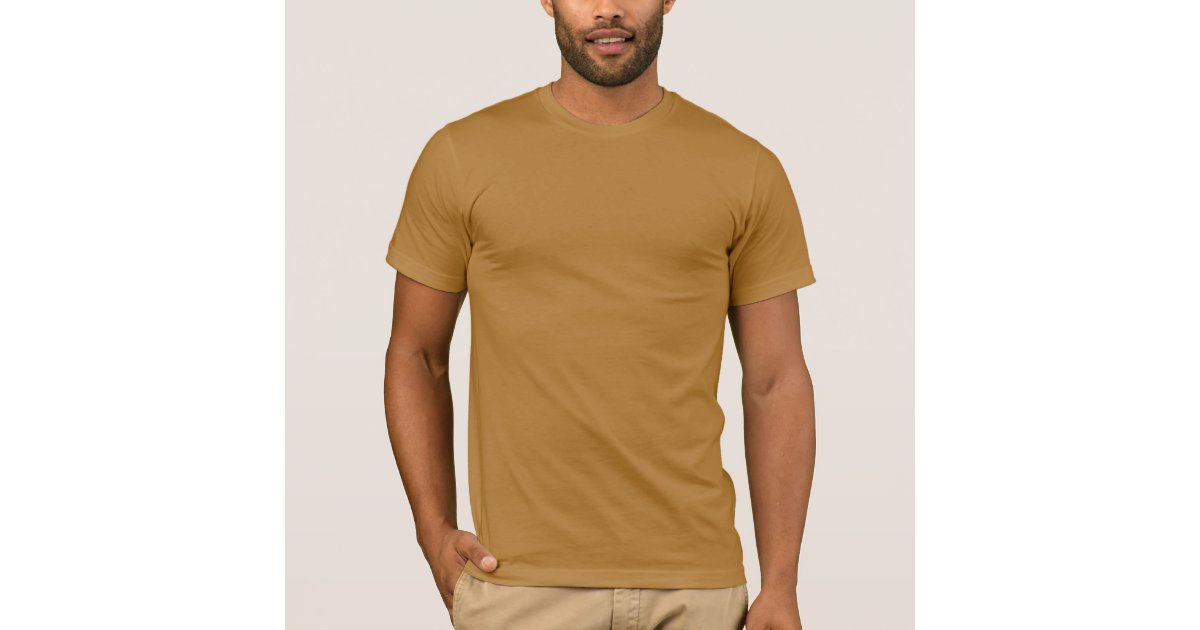 Plain light brown organic t-shirt for men | Zazzle