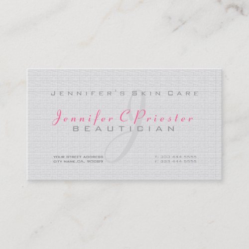 Plain Light GraySimple Burlap Linen Texture Business Cards