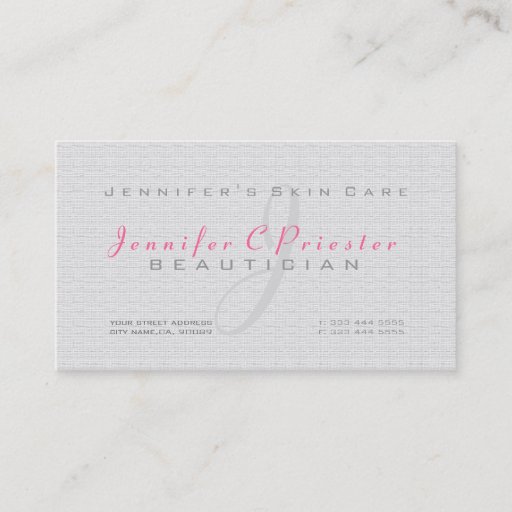 Customizable Plain Light GraySimple Burlap Linen Texture Business Cards