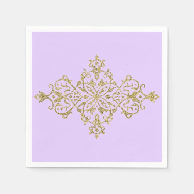 Plain Lilac Background Napkins (Front)
