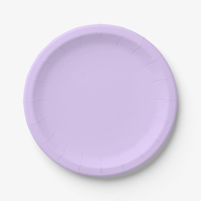 Plain Lilac Background Paper Plates (Front)