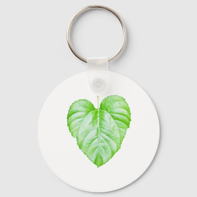 Plain lovely leaflet button keychain (Front)