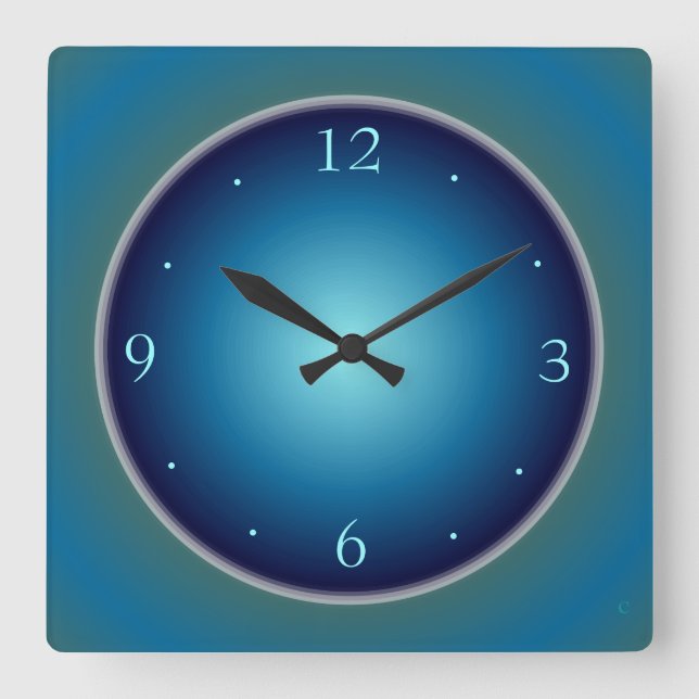 Plain Luminous Blue/ Green>Wall Clock (Front)