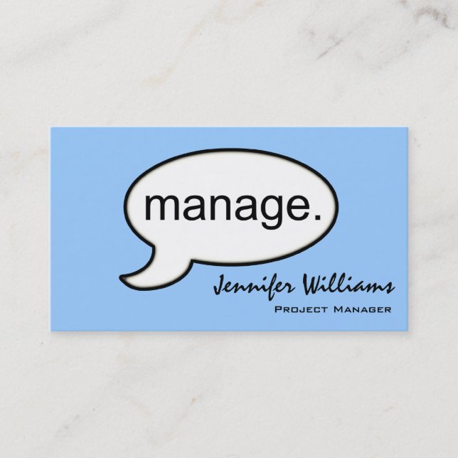Plain Manager Management Modern Business Card (Front)