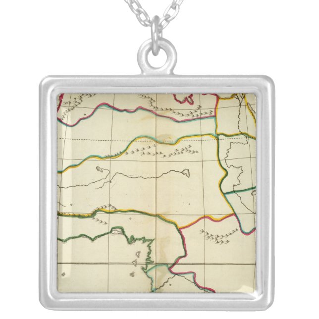 Plain map Africa Silver Plated Necklace (Front)