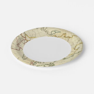 Plain map Asia Paper Plates
