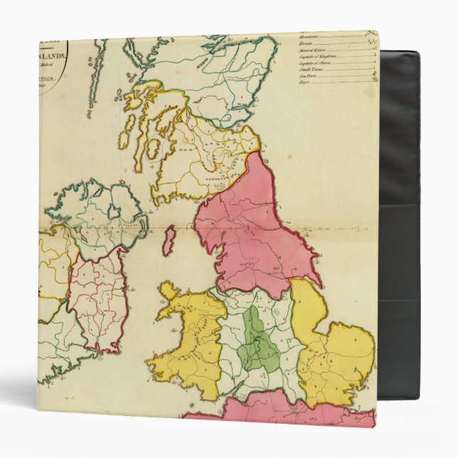 Plain map British Islands 3 Ring Binder (Front/Inside)