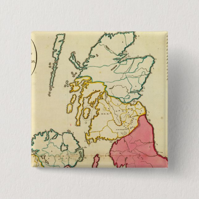 Plain map British Islands Button (Front)