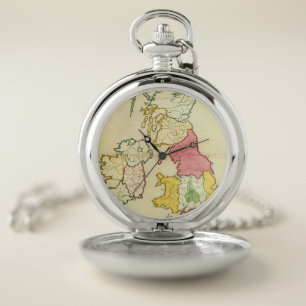 Plain map British Islands Pocket Watch
