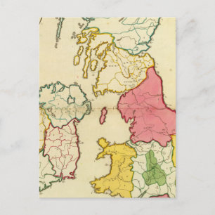 Plain map British Islands Postcard