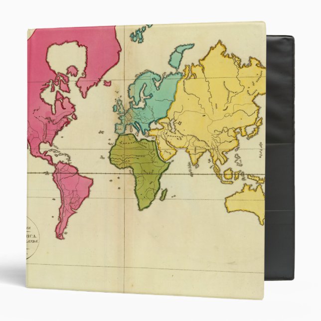 Plain map World 3 Ring Binder (Front/Inside)