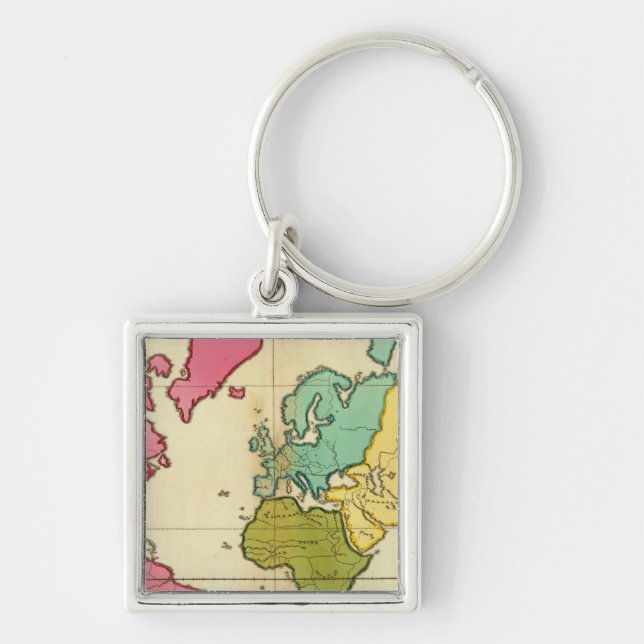 Plain map World Keychain (Front)