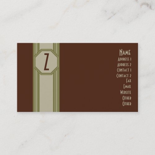 Plain Maroon, Green, &amp; Tan Business Card