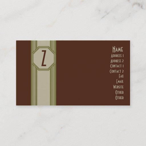 Customizable Plain Maroon, Green, & Tan Business Card