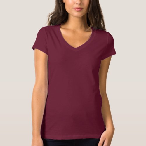 Plain maroon t_shirt for women ladies
