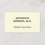 [ Thumbnail: Plain Medical Consultant Business Card ]