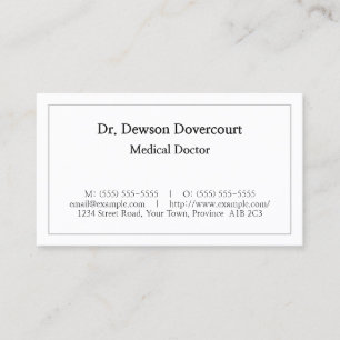 Plain Medical Professional Business Card