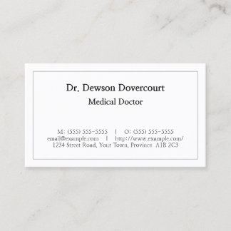 Plain Medical Professional Business Card