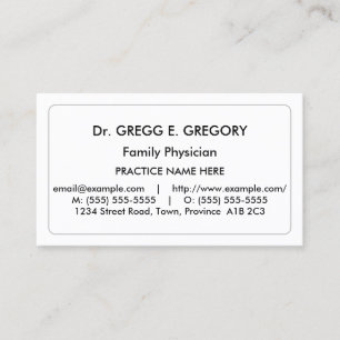 Plain, Medical Professional Business Card