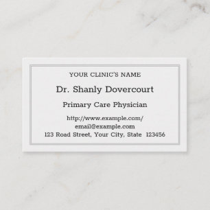Plain Medical Specialist Business Card