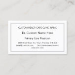[ Thumbnail: Plain Medical Specialist Business Card ]