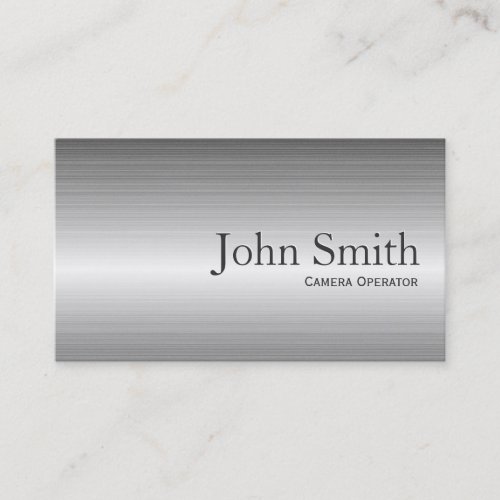 Plain Metal Camera Operator Business Card