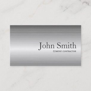 Plain Metal Cement Contractor Business Card