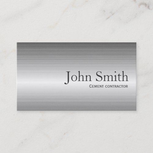 Plain Metal Cement Contractor Business Card